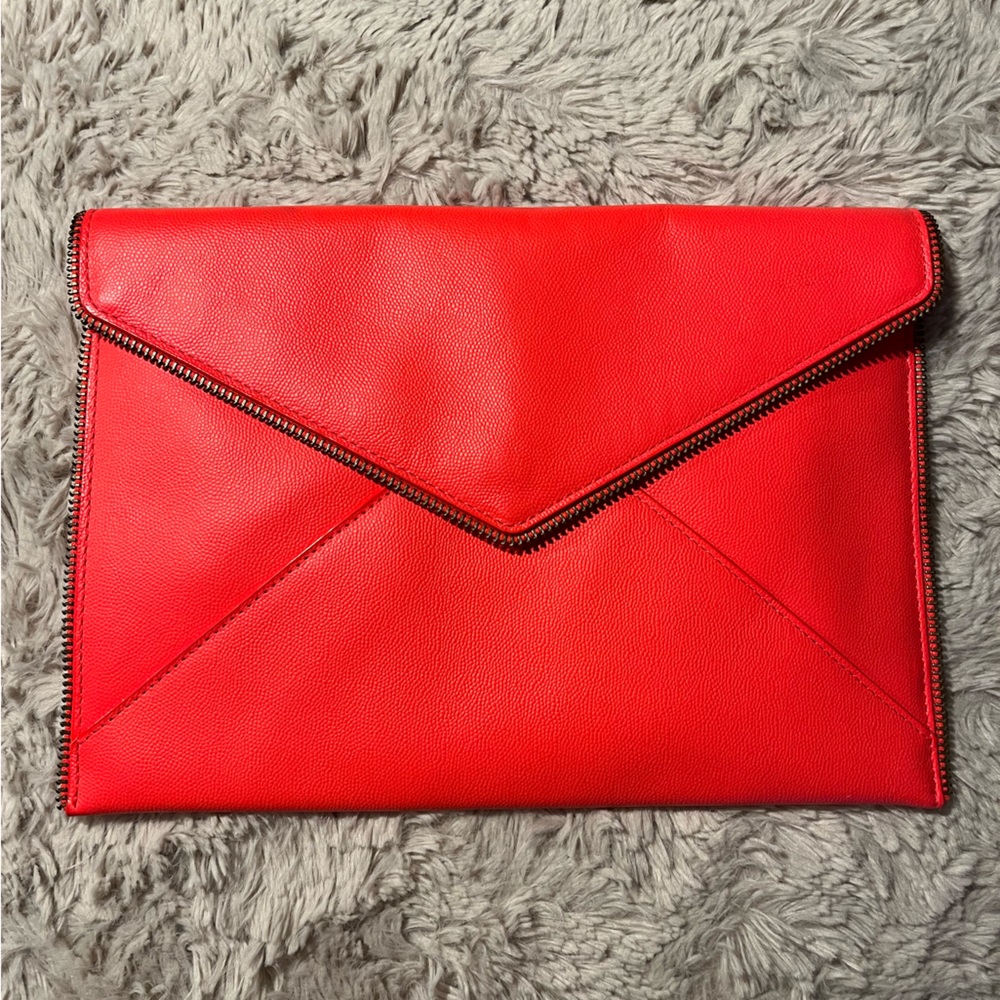 Unique Neon Redish-Orange Envelope Clutch